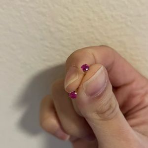Naturally Ruby 3x3mm earrings